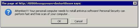 Image 2. Fake Antivirus Alert